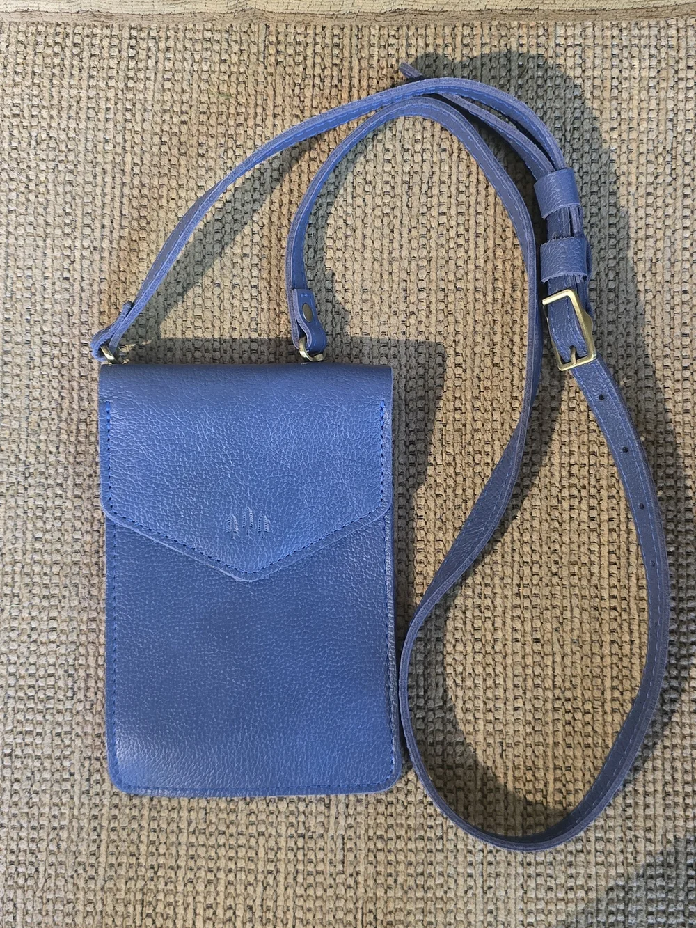 PLG Parker Phone Bag Indigo Blue Leather Crossbody Phone Bag for Women - Picture 1 of 6